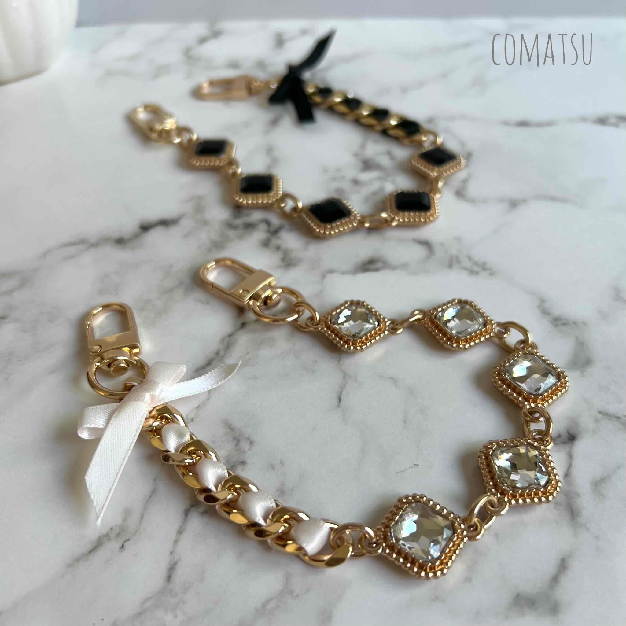 キラキラcharmmyりぼん ハンドストラップ付きスマホケース 落下防止スマホストラップ付きスマホカバー | 3枚目